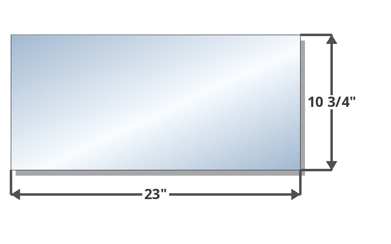 Medium Flush Wood Insert Glass (Rectangle)