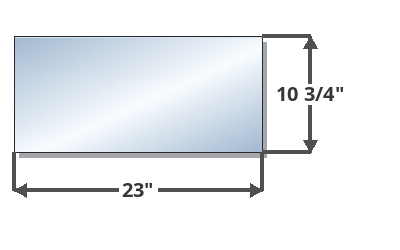 Medium Flush Wood Insert Glass (Rectangle)