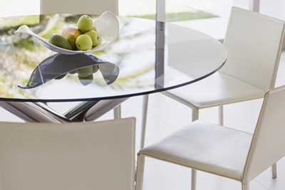 round coffee table with glass